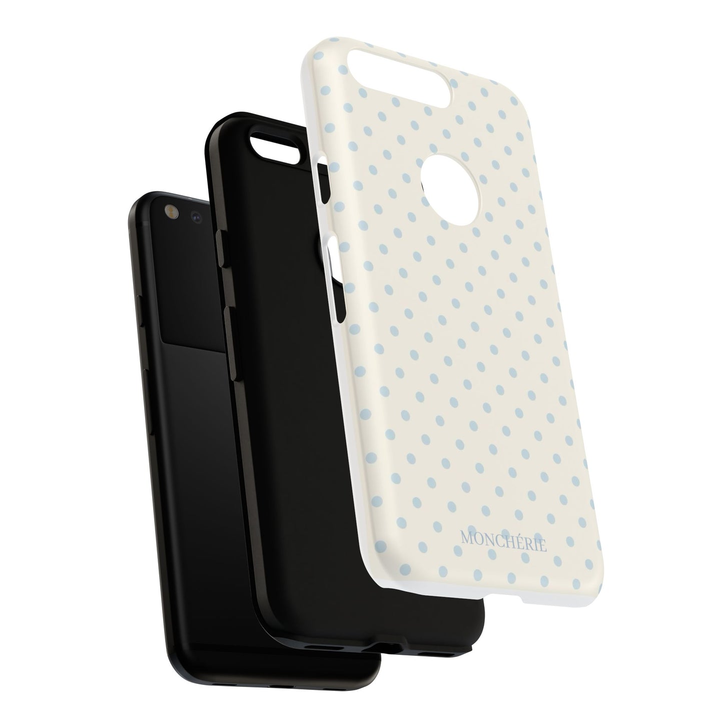 Blue and Cream Polka