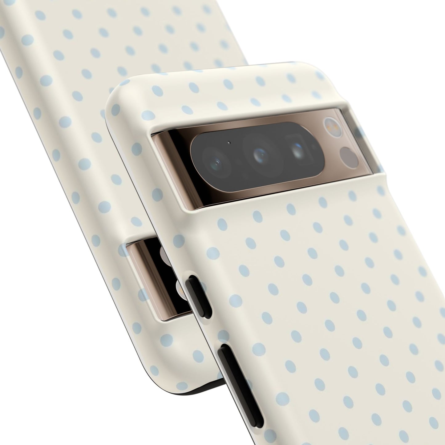 Blue and Cream Polka
