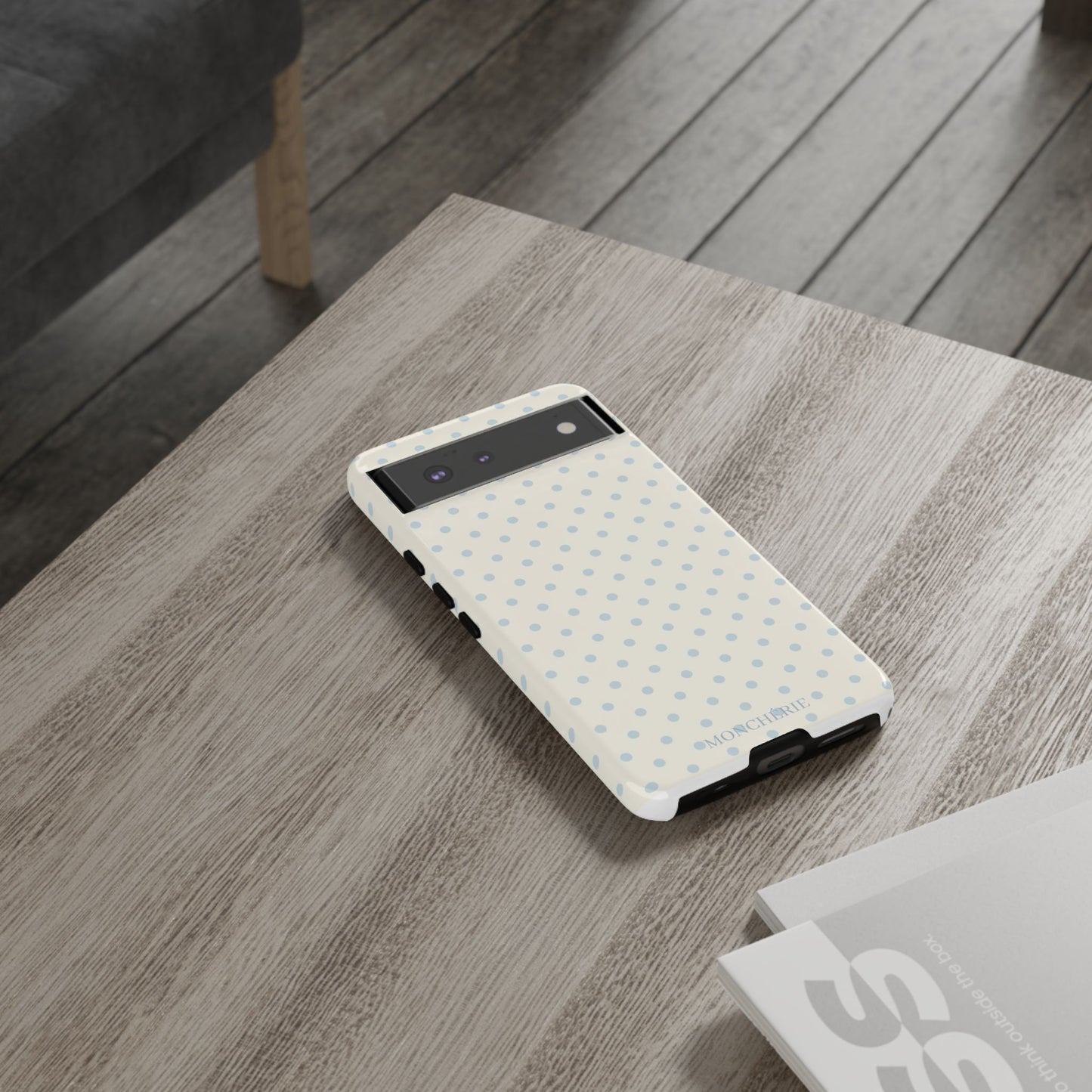 Blue and Cream Polka