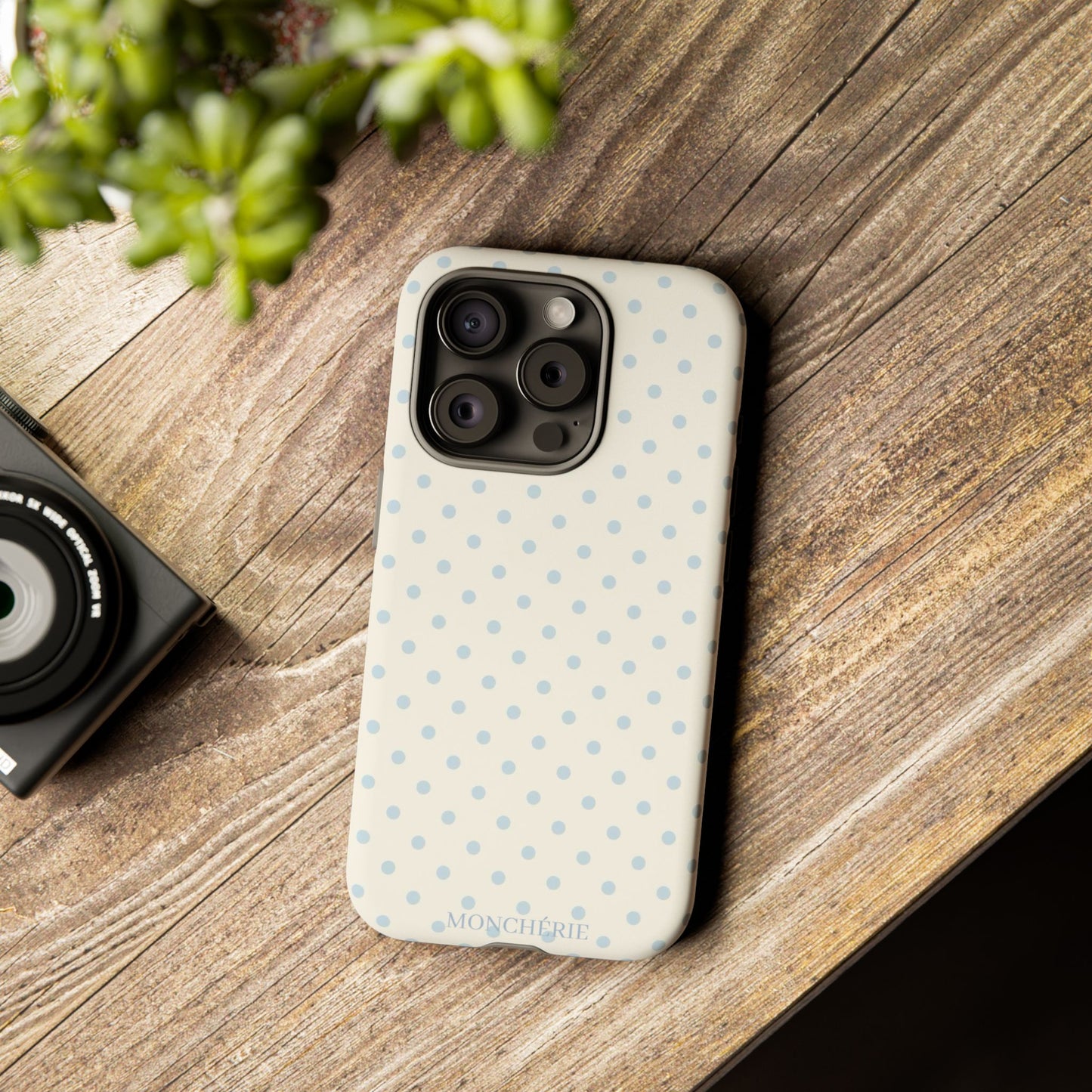 Blue and Cream Polka