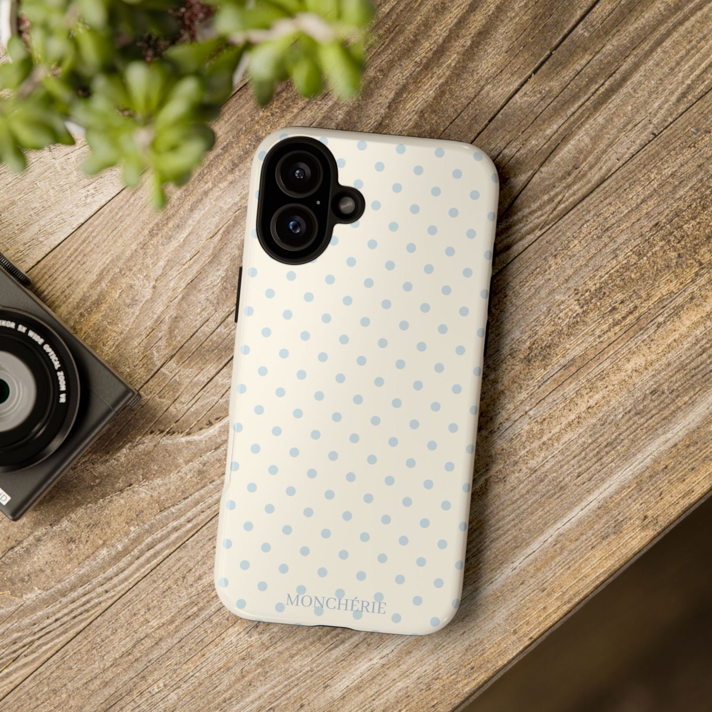 Blue and Cream Polka