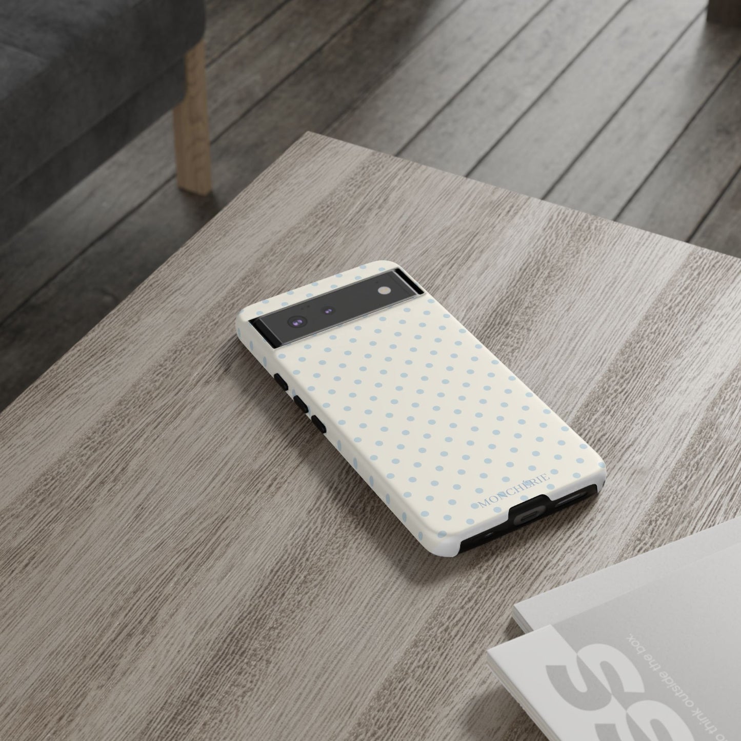 Blue and Cream Polka