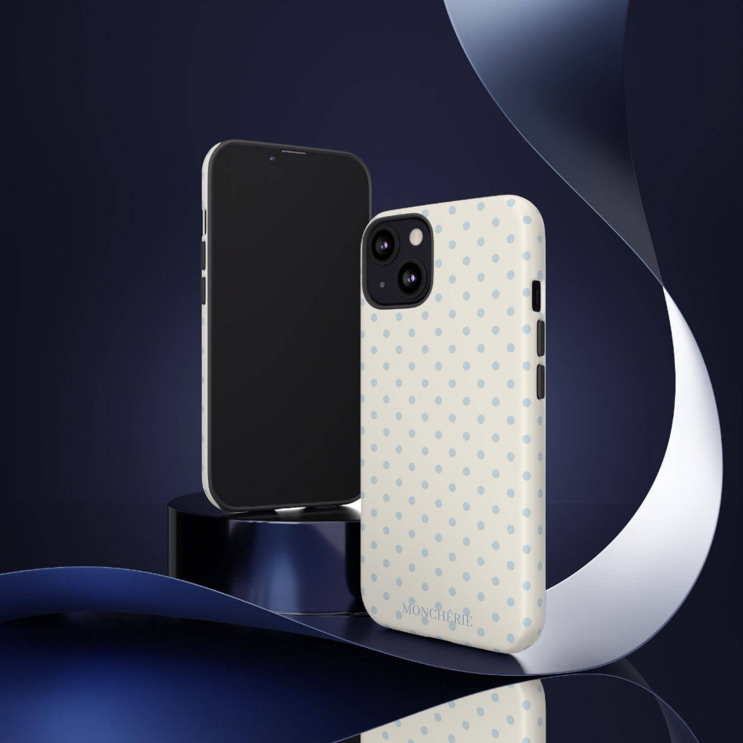 Blue and Cream Polka