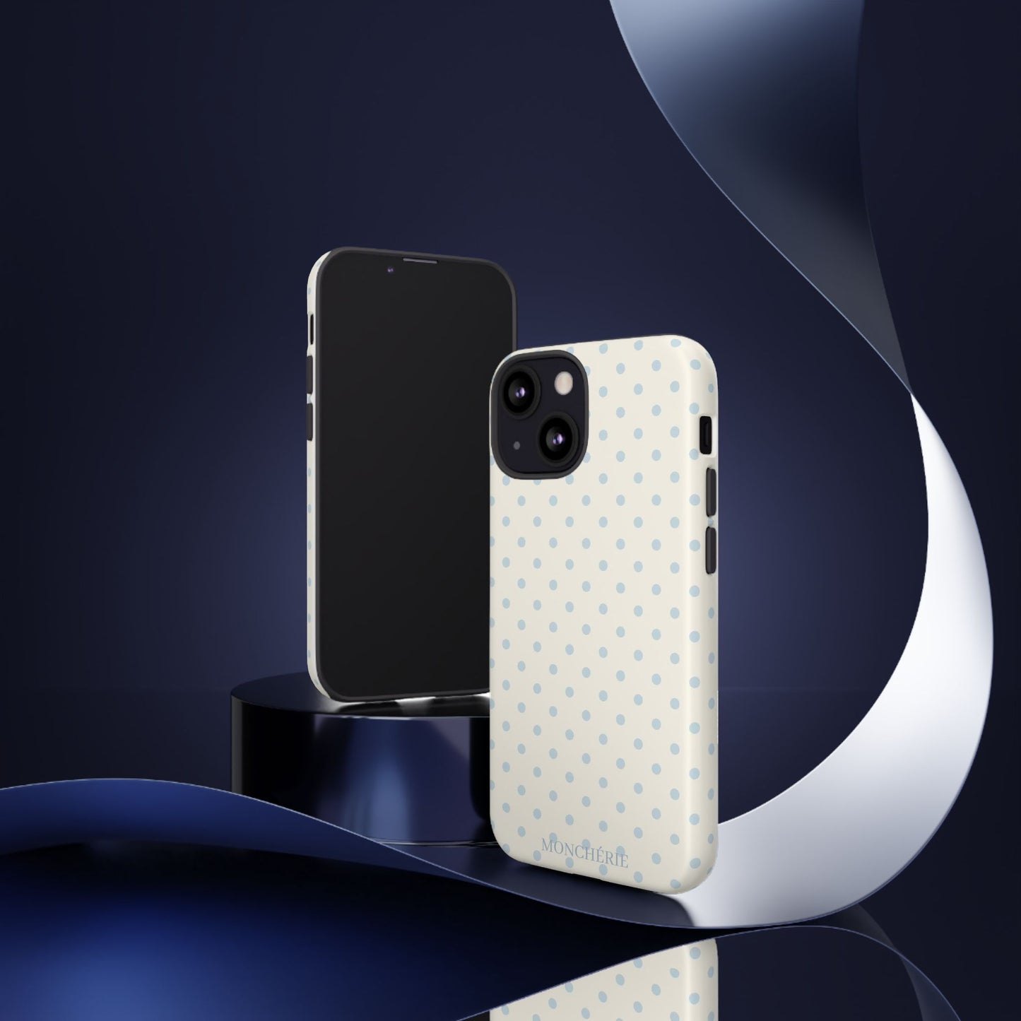 Blue and Cream Polka
