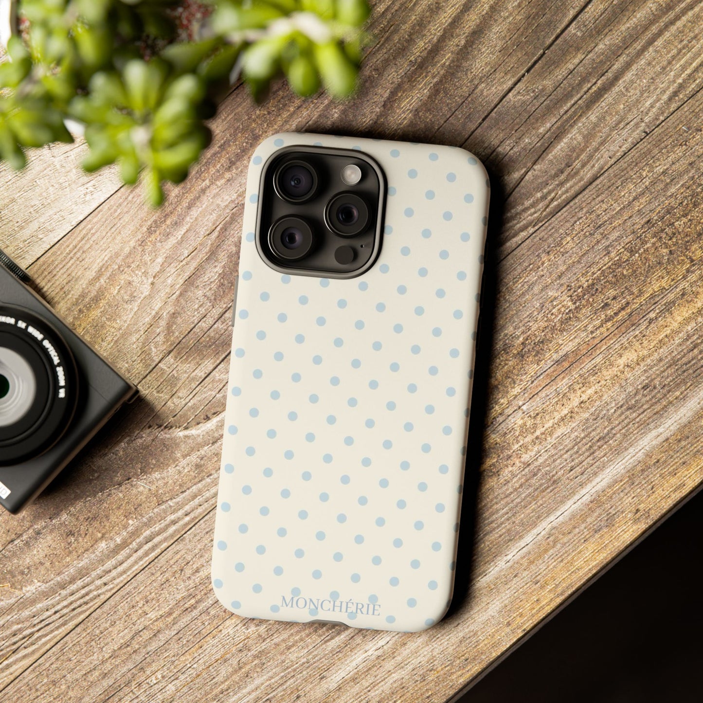Blue and Cream Polka