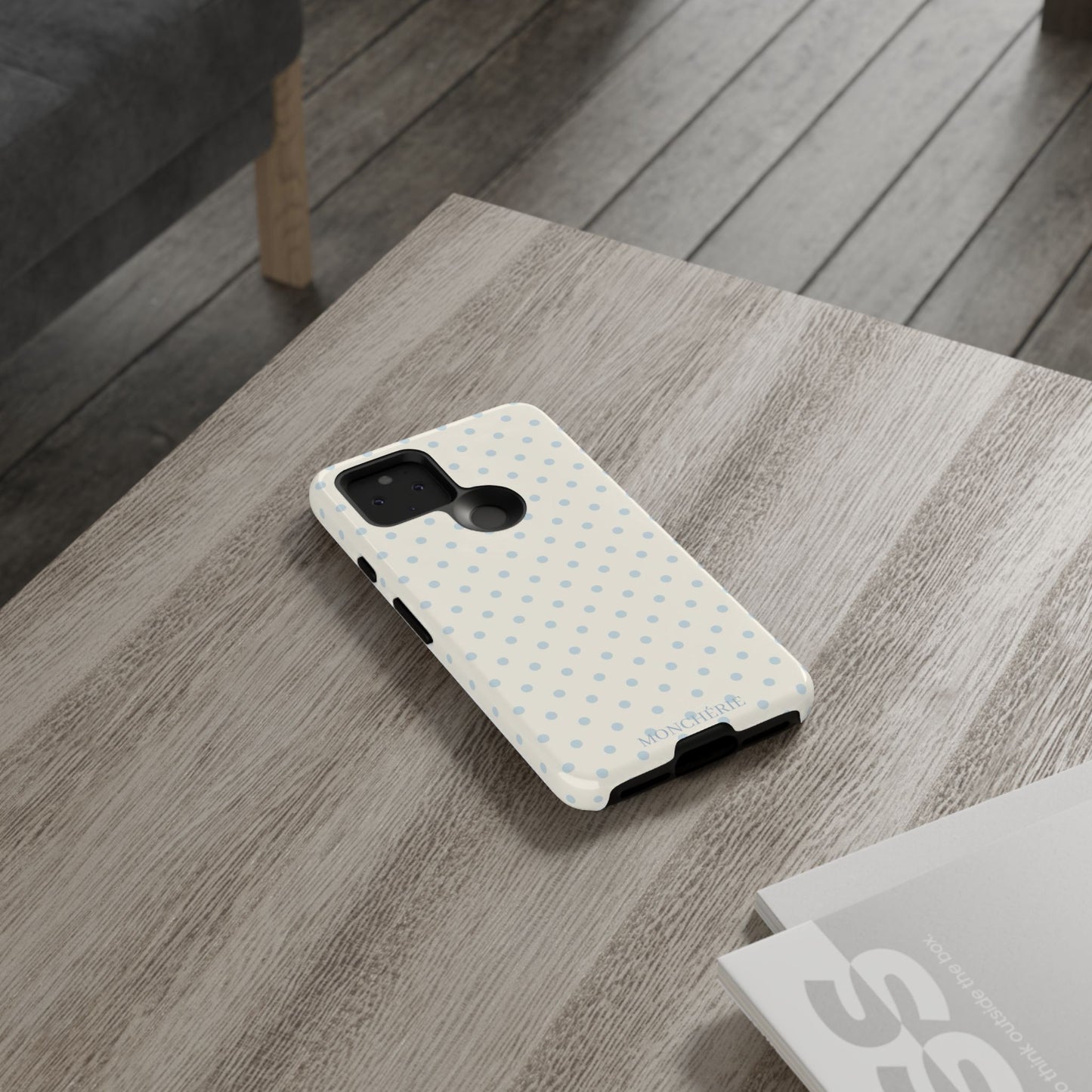 Blue and Cream Polka