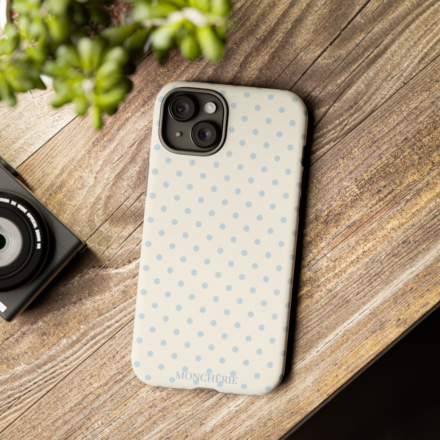Blue and Cream Polka