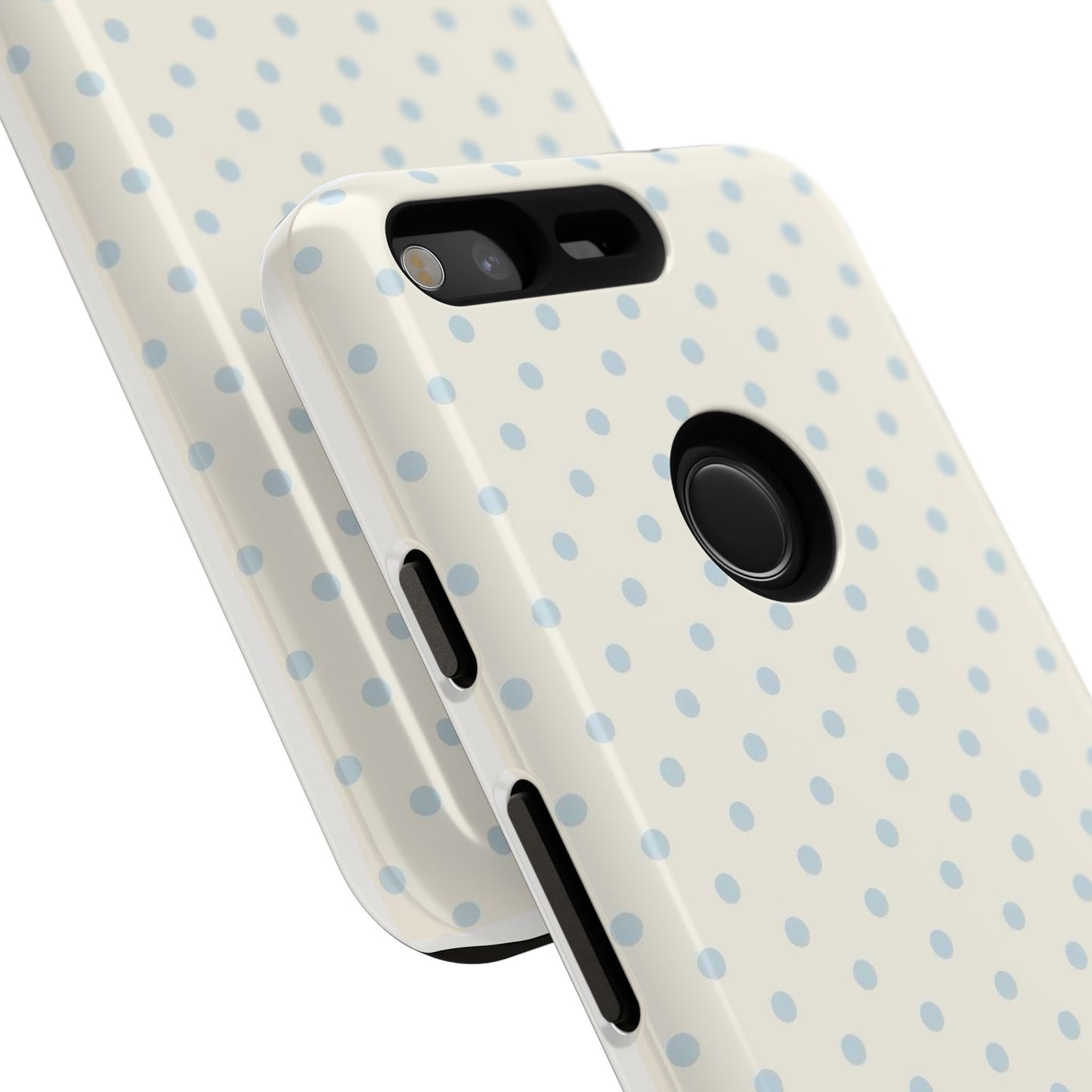 Blue and Cream Polka