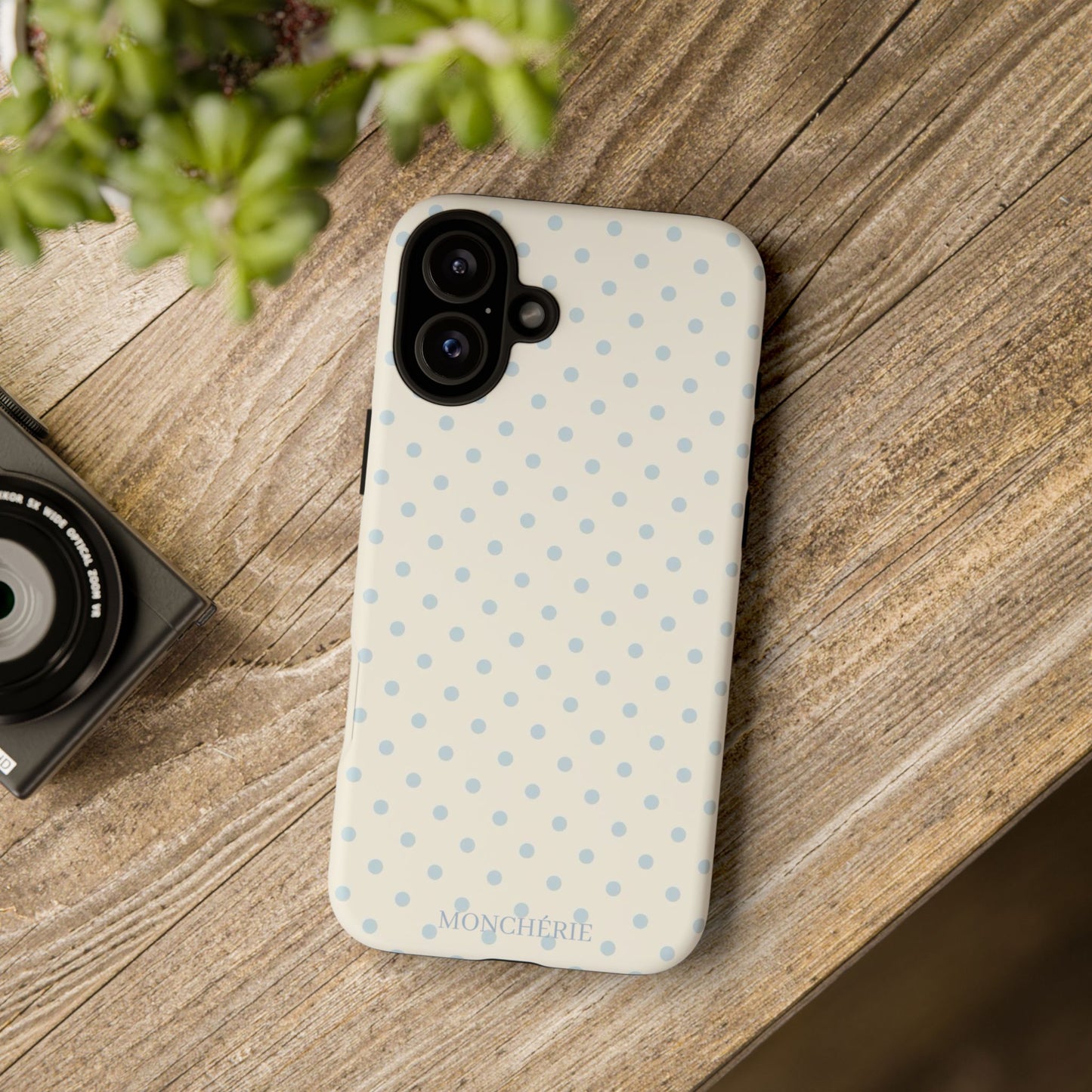 Blue and Cream Polka