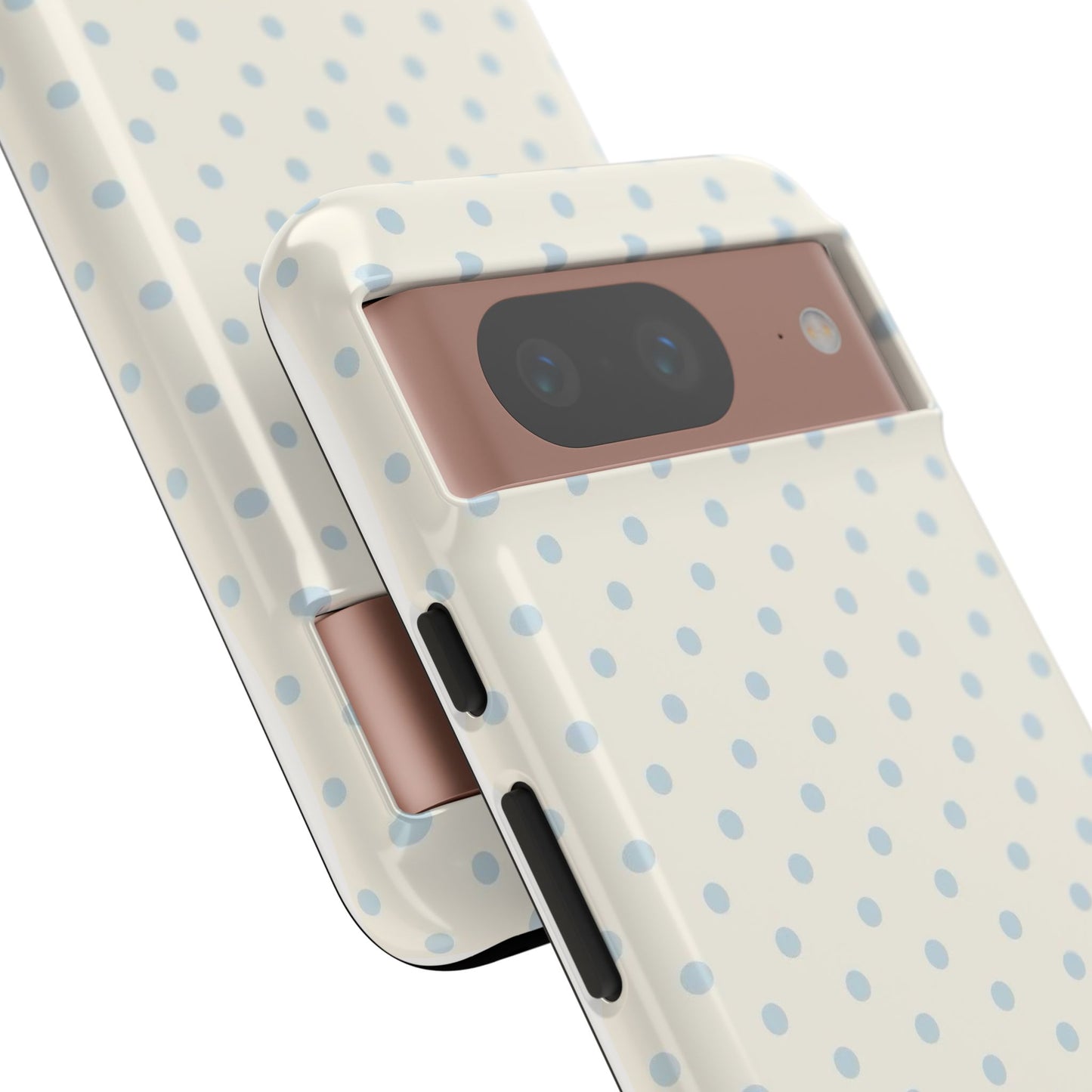 Blue and Cream Polka