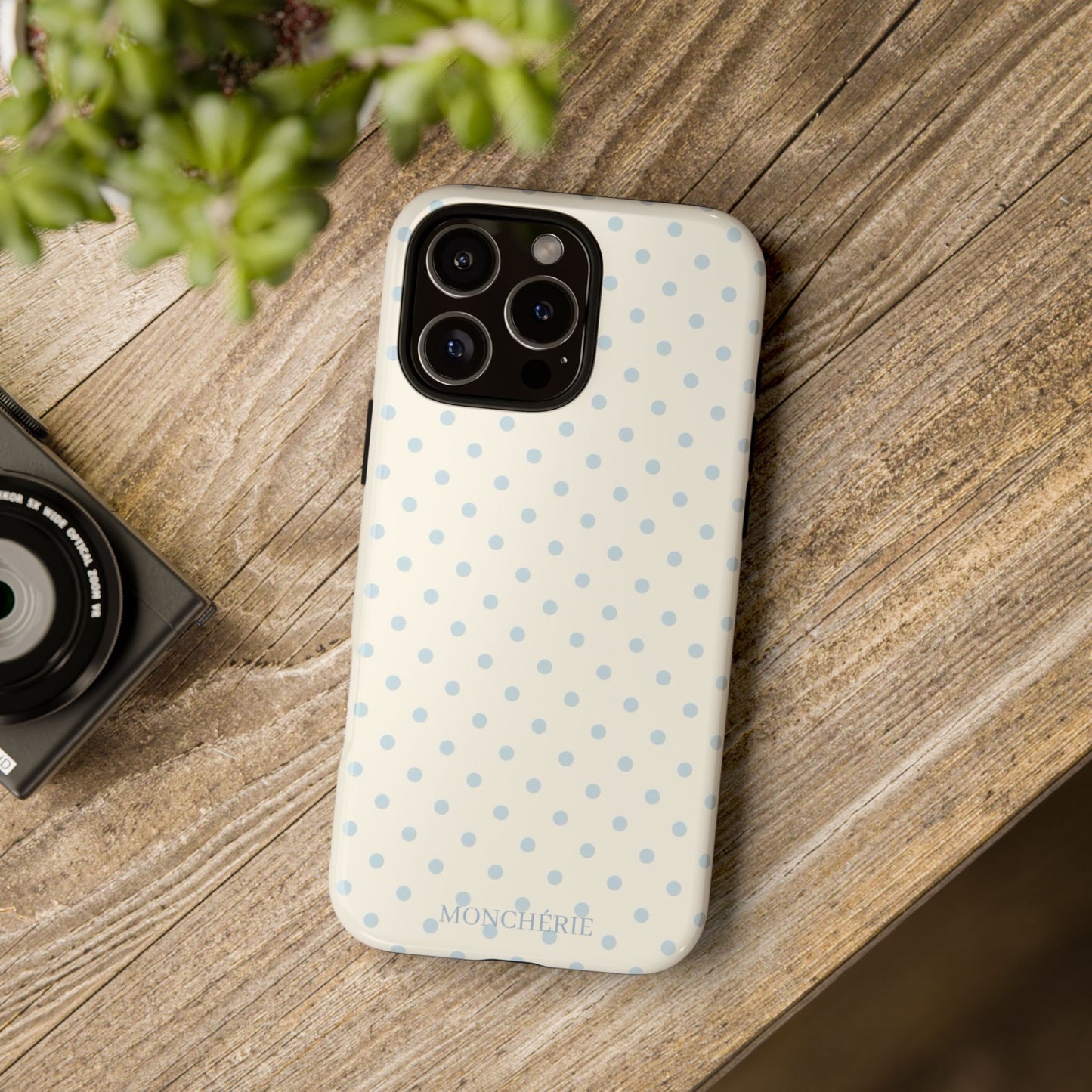 Blue and Cream Polka