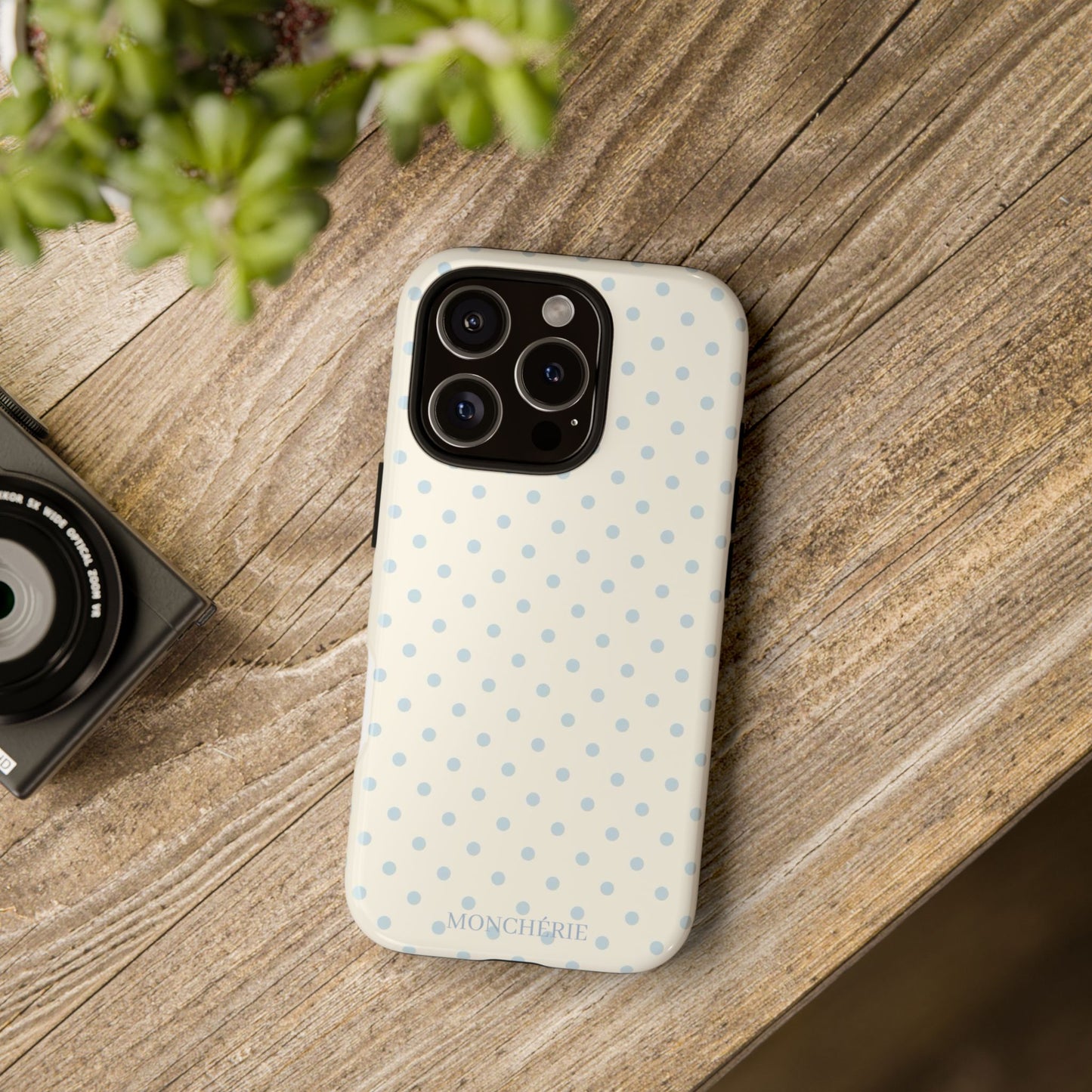 Blue and Cream Polka