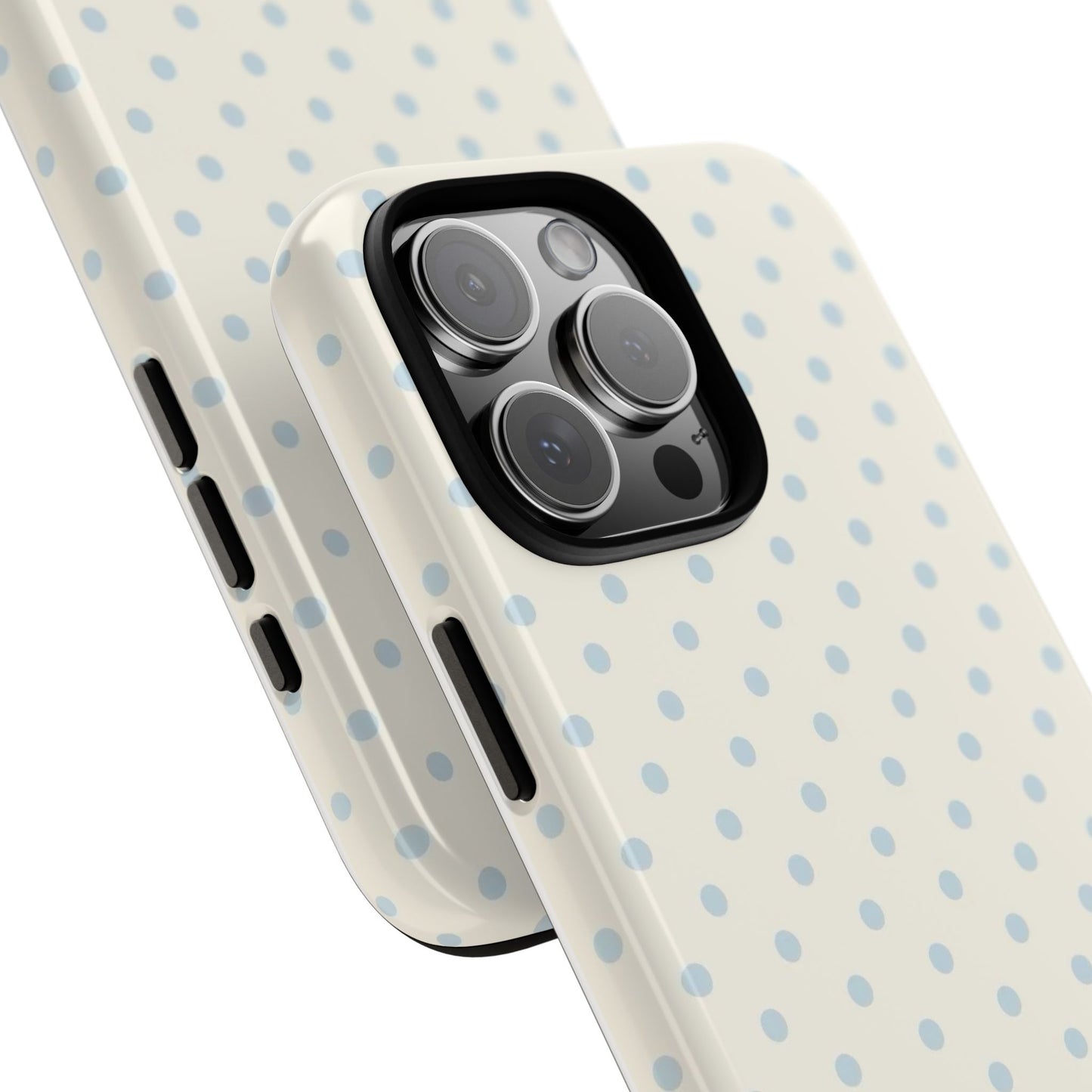 Blue and Cream Polka