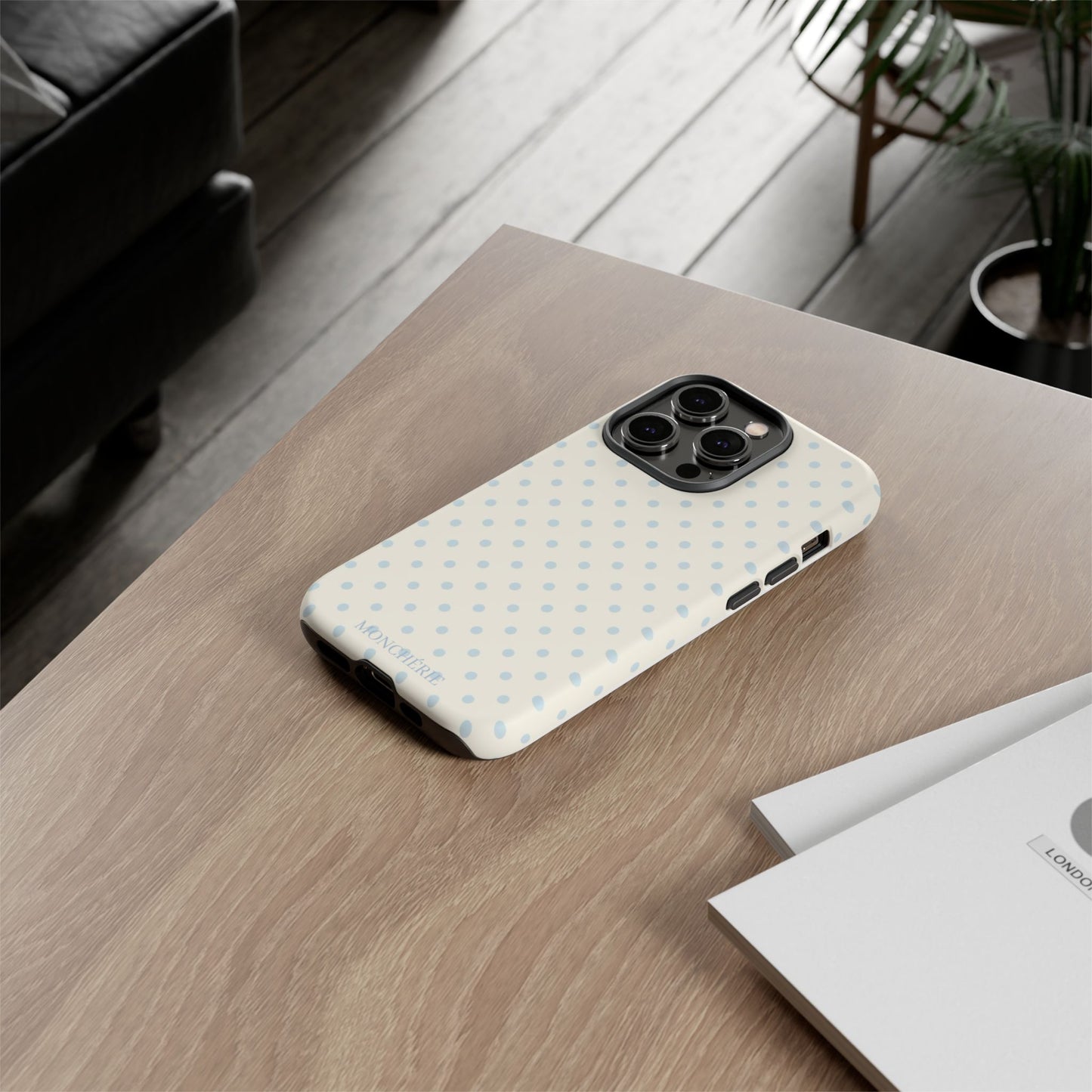 Blue and Cream Polka