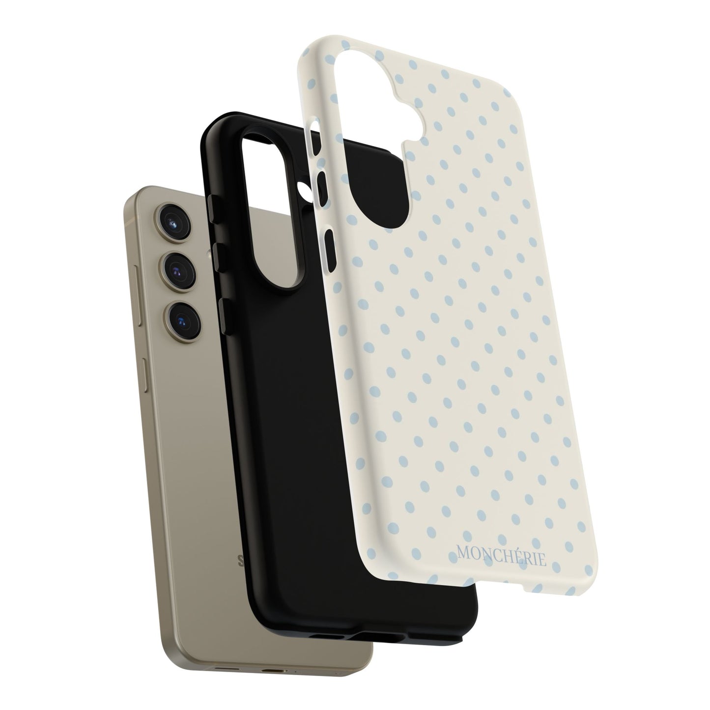 Blue and Cream Polka